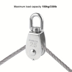 2pcs M15 M25 Steel Wire Rope Pulley Block Hook Single Pulley