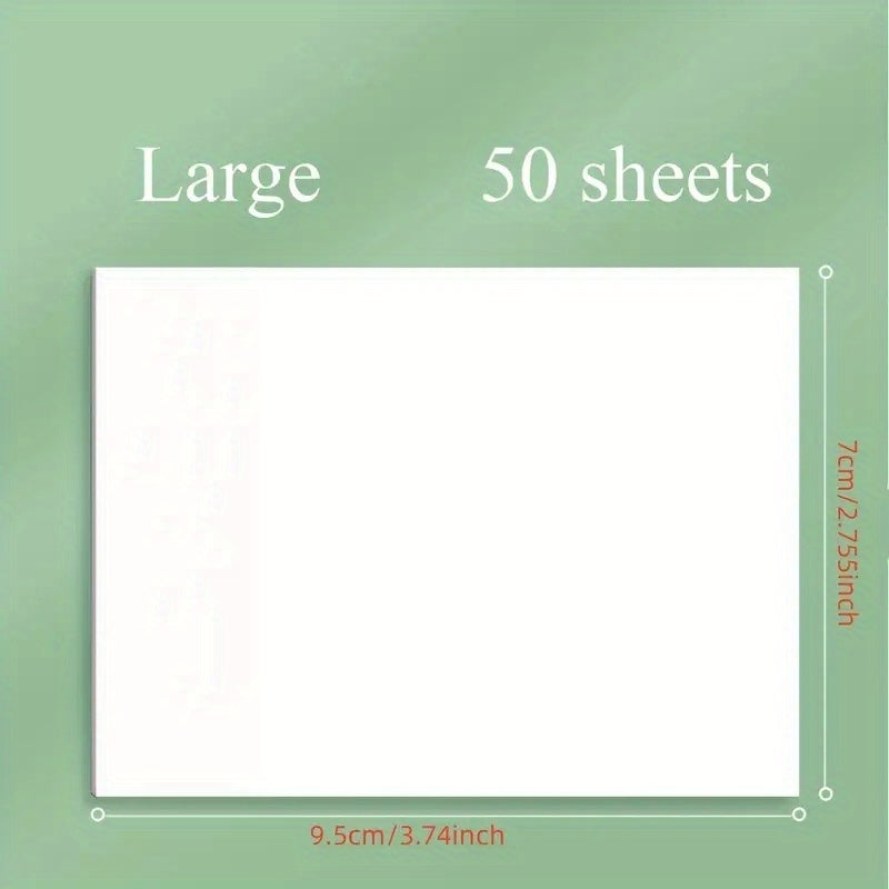 50pc Transparent Sticky Notes - Waterproof Translucent Stickers