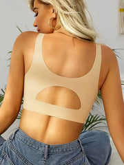 Solid Sport Cami Bra No Underwire Fitness Bra Women's Lingerie
