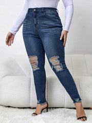 Ripped High Rise Skinny Jeans