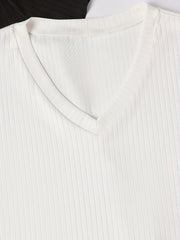 Basic Bodysuit V Neck Short Sleeve