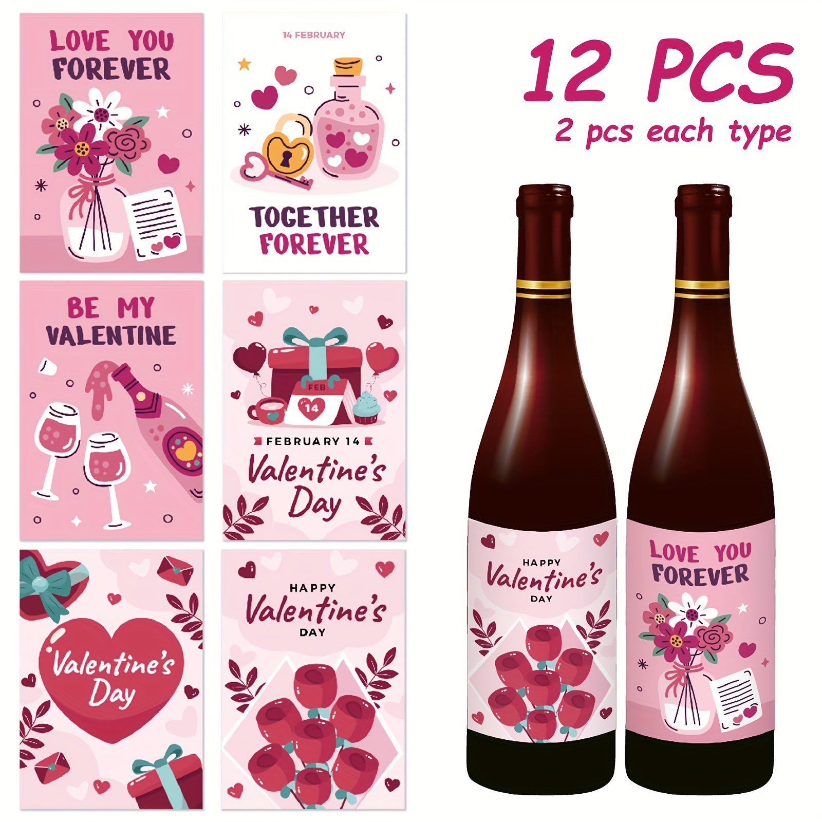 12pcs 24pcs Party Bottle Stickers Decorative Adhesive Labels