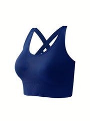3pcs Criss Cross Back Sports Bras Comfy Running Workout Bra