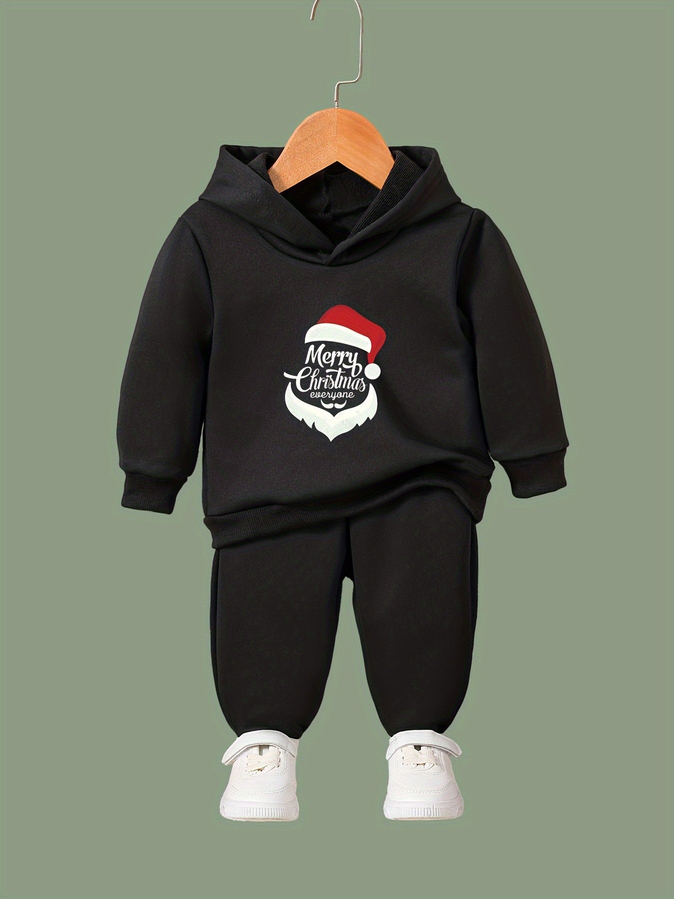 Girls Alphabets Pattern Hooded Sweatshirt and Sweatpants Set