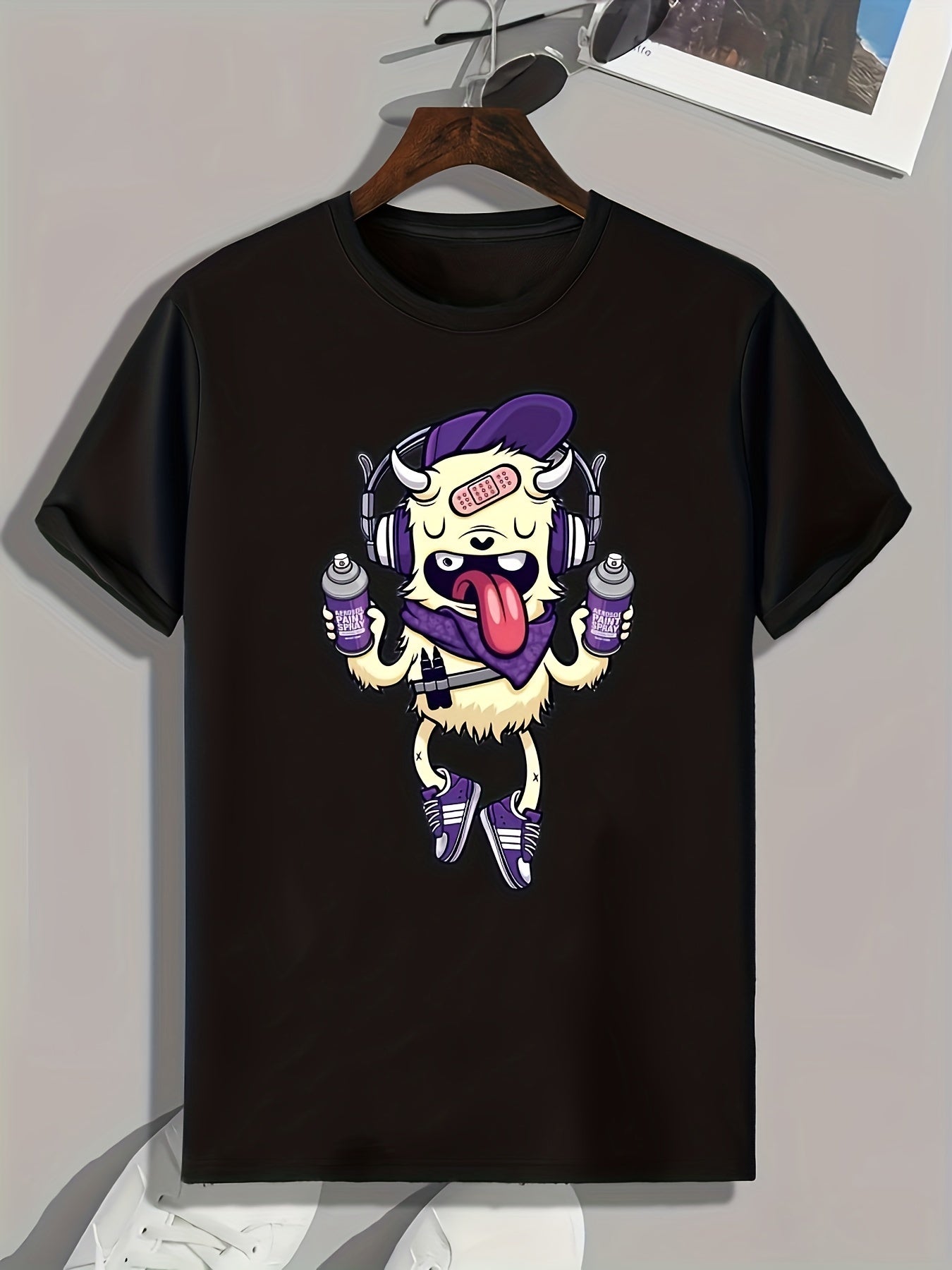 Funny Cartoon Print Men's Graphic T shirt For Summer