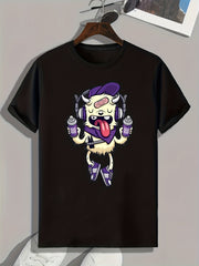 Funny Cartoon Print Men's Graphic T shirt For Summer