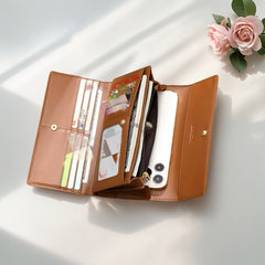 Classic Women's Long Wallet Snap Closure Handbag Style Organizer