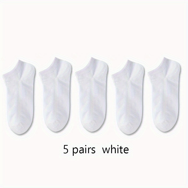 5pairs Boys Kids Thin Breathable Odor Resistant Sports Socks