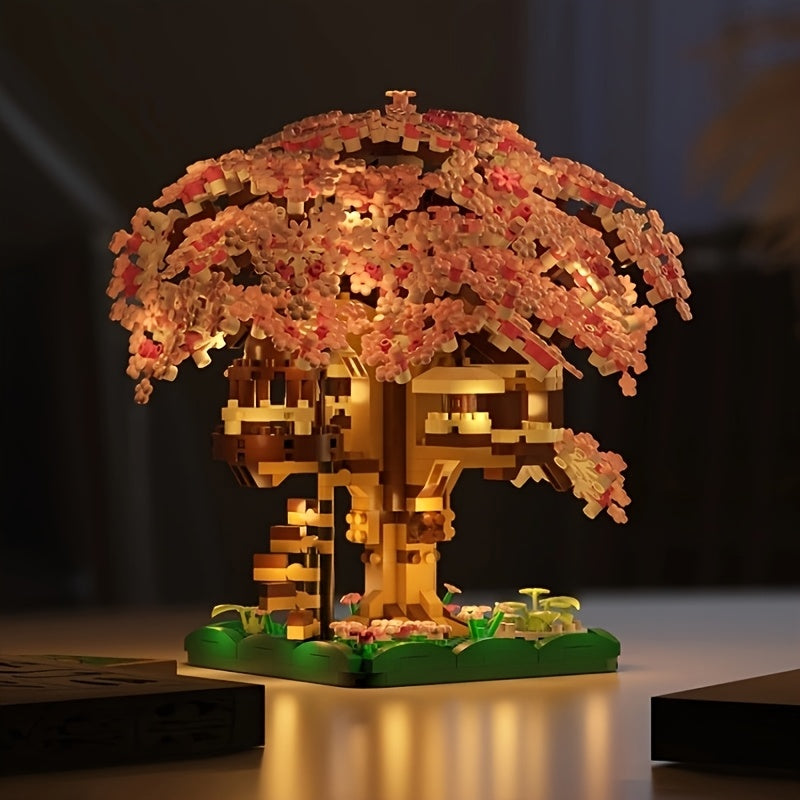 2100 Parts Sakura Tree House Building Blocks Set - Interactive Toys for Kids