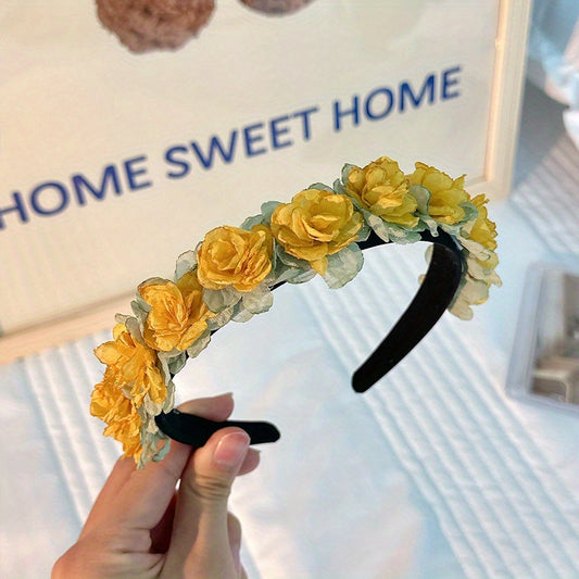 Colorful Flower Decor Headband Sweet Head Hoop Hair Accessories For Women