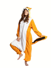 Women's Christmas Squirrel Pajama Jumpsuit with Hood
