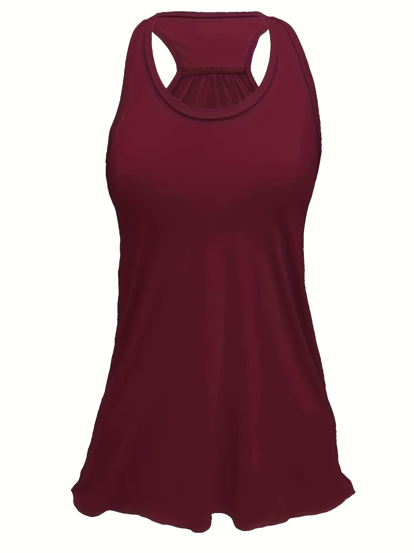 Solid Wide Strap Tank Tops Women's Plus Round Neck Basic Tank Tops