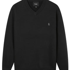 Bird Print Men's V Neck Pullover Knitted Top