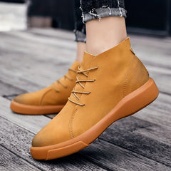 Men's Comfort Casual Round Toe Ankle Boots Outdoor High Top Shoes