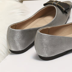 Women's Bowknot Ballet Flats Pointed Toe Satin Slip On Shoes