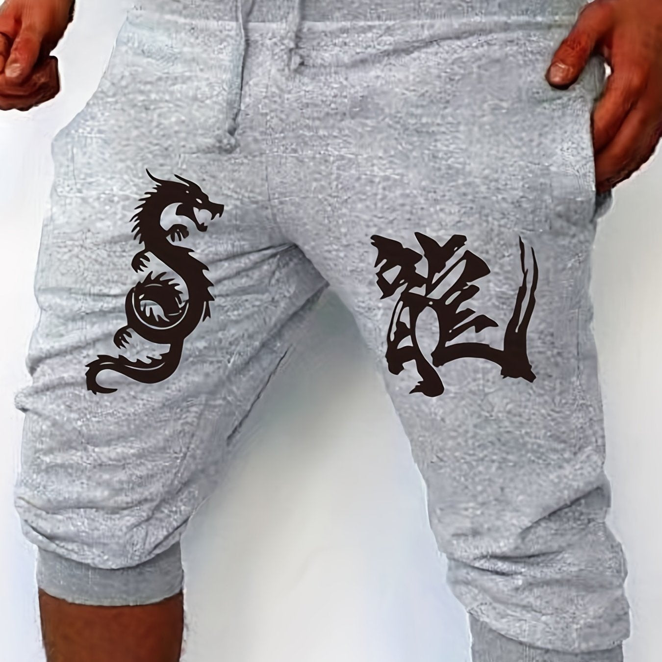 Men's Dragon Print Casual Stretch Shorts