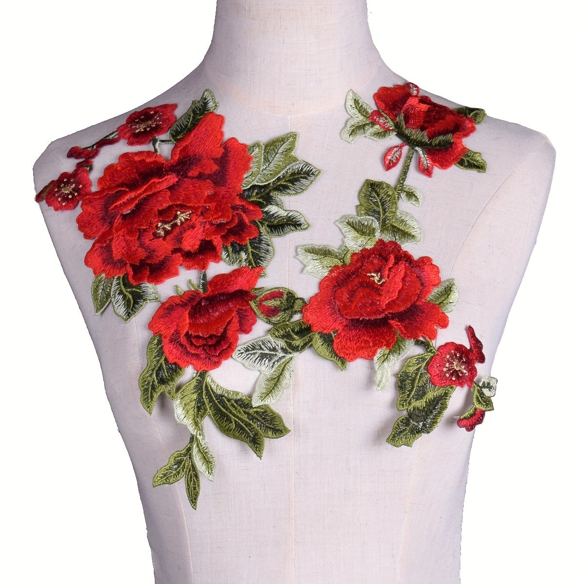 Flower Embroidery Applique 3D Symmetrical Sew On Patches F