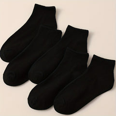 8 Pairs Solid Crew Socks Women's Stockings & Hosiery
