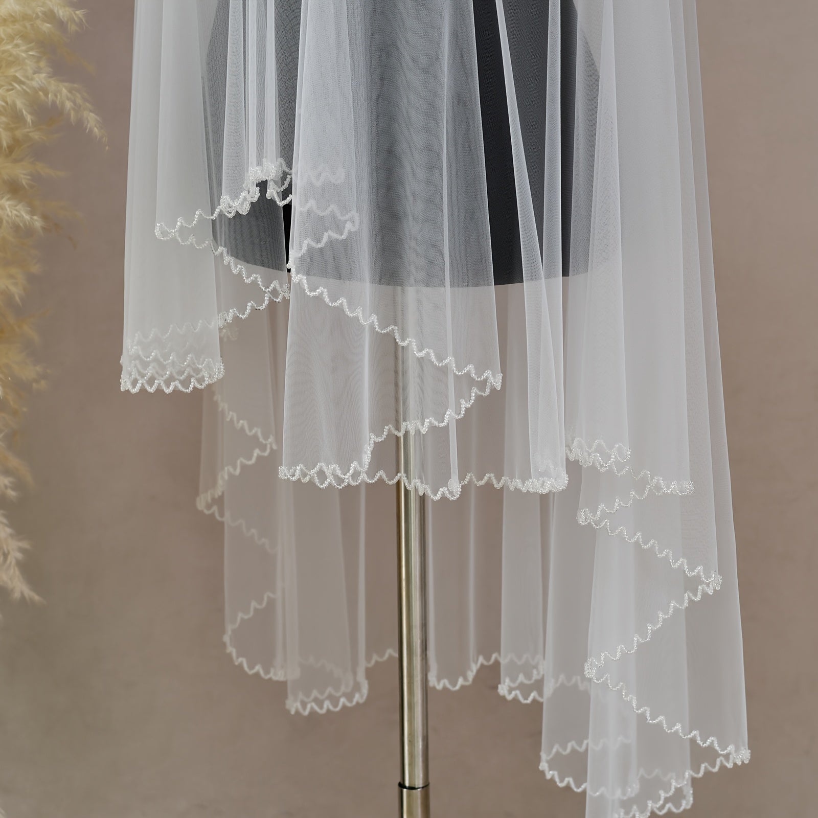 Romantic Bridal Veil with Comb Soft Nylon Lightweight Drapey for Brides