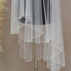 Romantic Bridal Veil with Comb Soft Nylon Lightweight Drapey for Brides