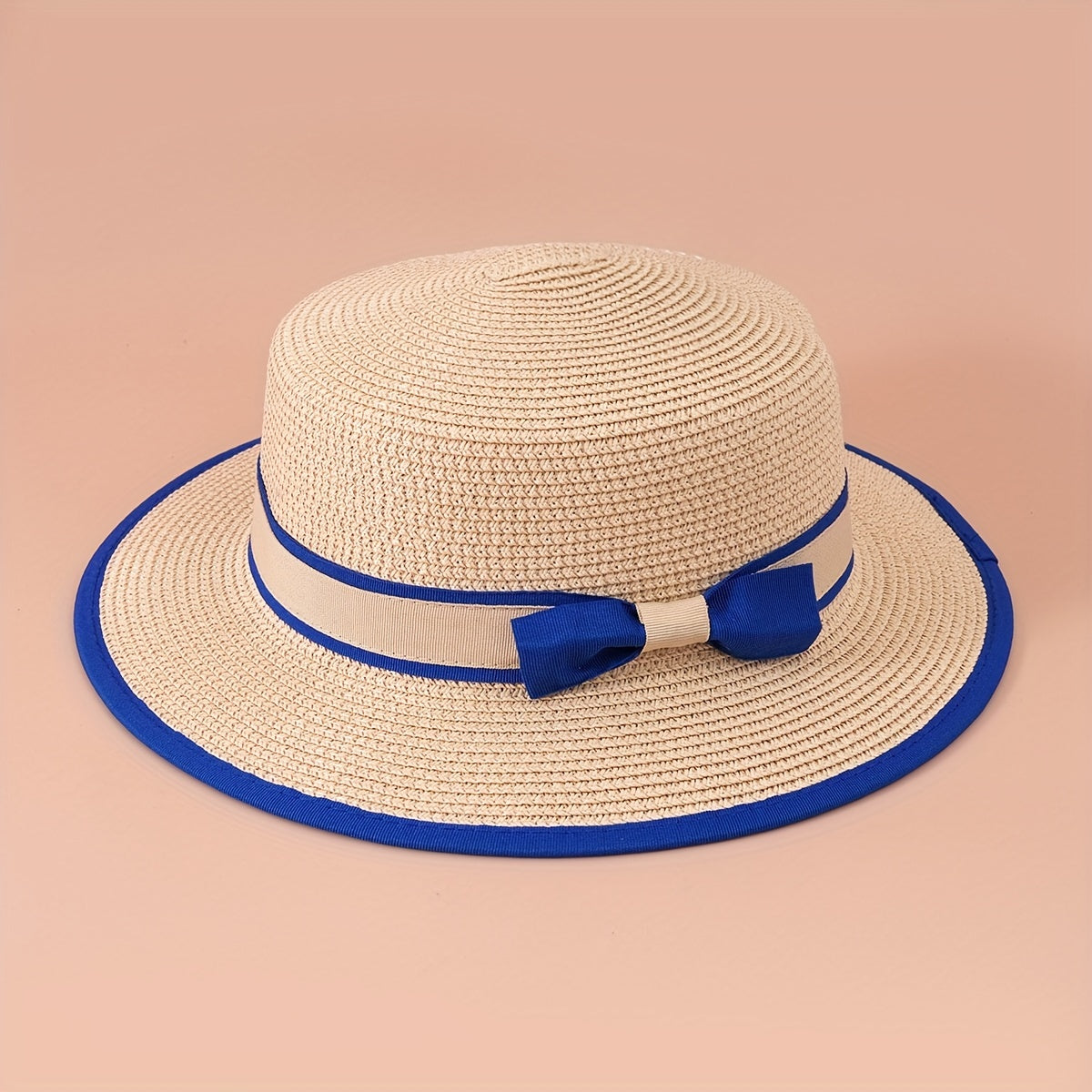 Double Flat Top Jazz Fedora Straw Hat for Women