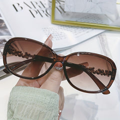 Oval Rhinestone Gradient Sunglasses UV400