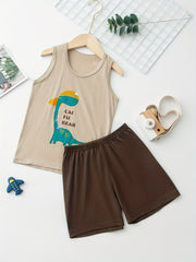 Boys Dino Tank Top & Shorts Set