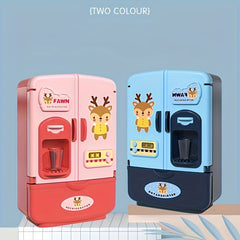 Kids Pretend Play Refrigerator Cabinet Toy Double Door Educational Fridge