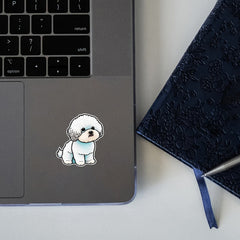 Bichon Puppy Stickers Soft Film Adhesive Decals for Laptop Water Bottle Skateboa