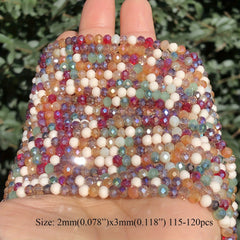 120pcs AB Red Multicolor Crystal Beads Faceted Glass Spacer Beads