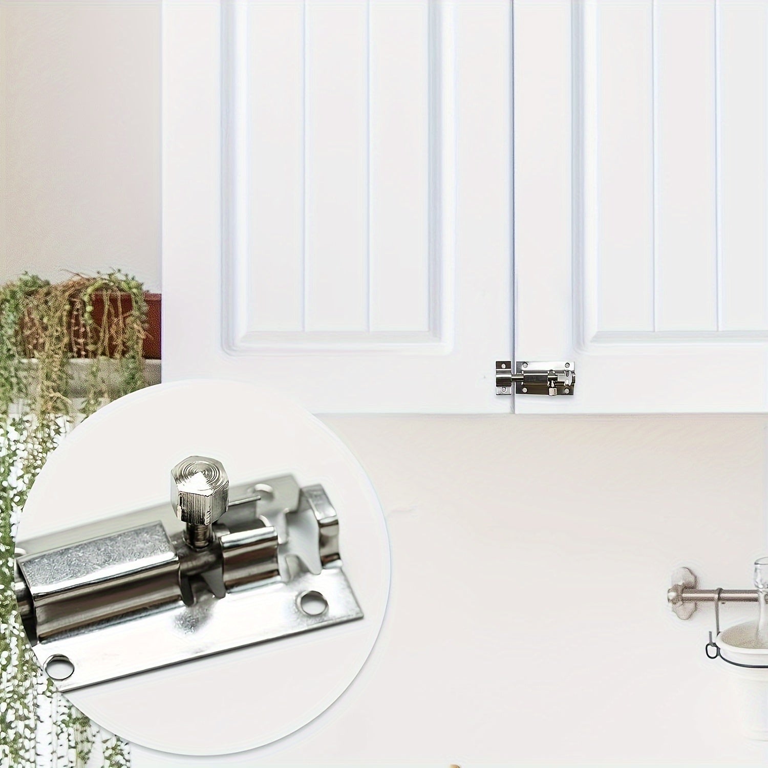 2pcs Sliding Bolt Lock Stainless Steel Durable Small Plate Lock