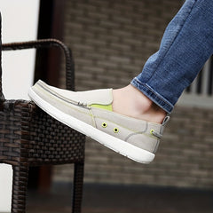 Men's Square Toe Canvas Loafers Slip On Shoes