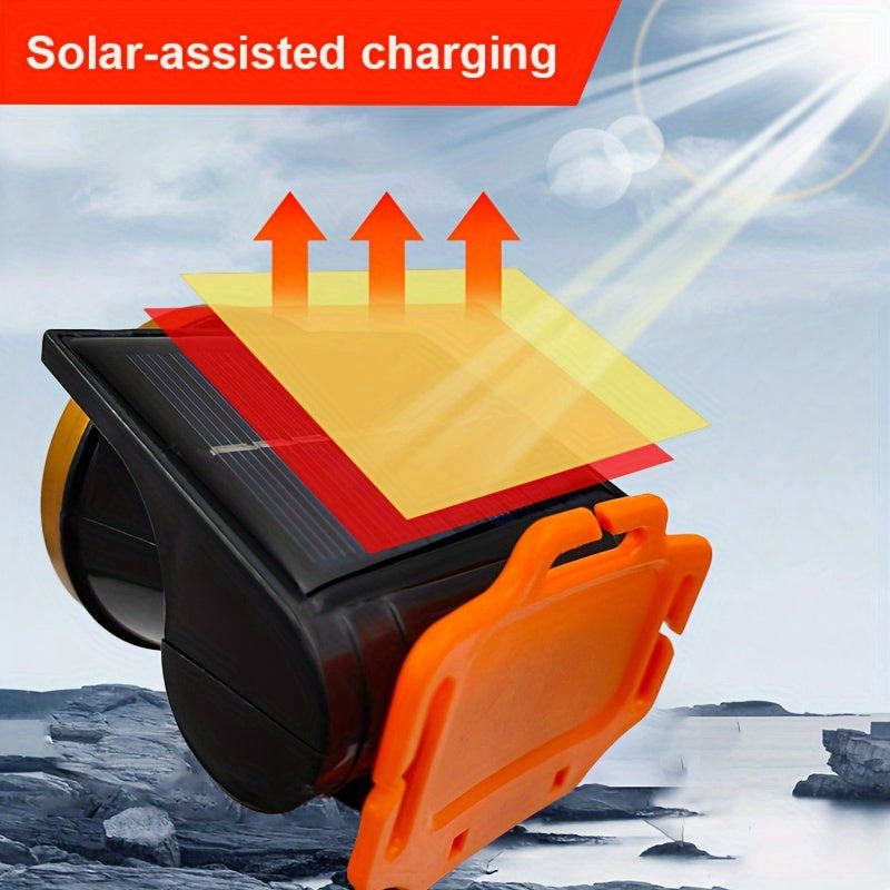 2000mAh 80W Solar Assisted Headlights Camping Lights