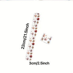 12pcs Christmas Elements Pattern PVC Slap Bracelet