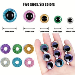 30mm Glitter Safety Eyes Plastic with Washers for Stuffed Animal Crochet Doll
