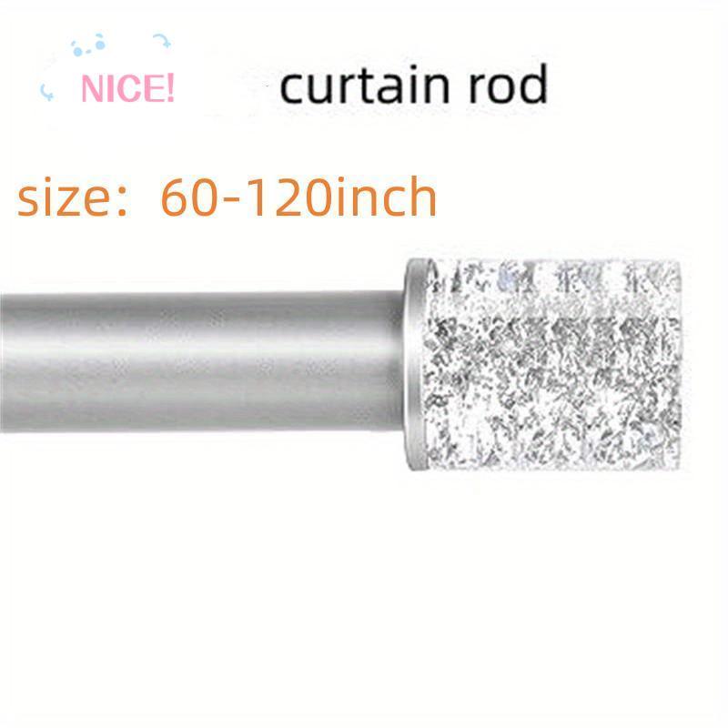 Heavy Duty Silver Curtain Rod, 2" Diameter, Adjustable Modern Drapery Rod