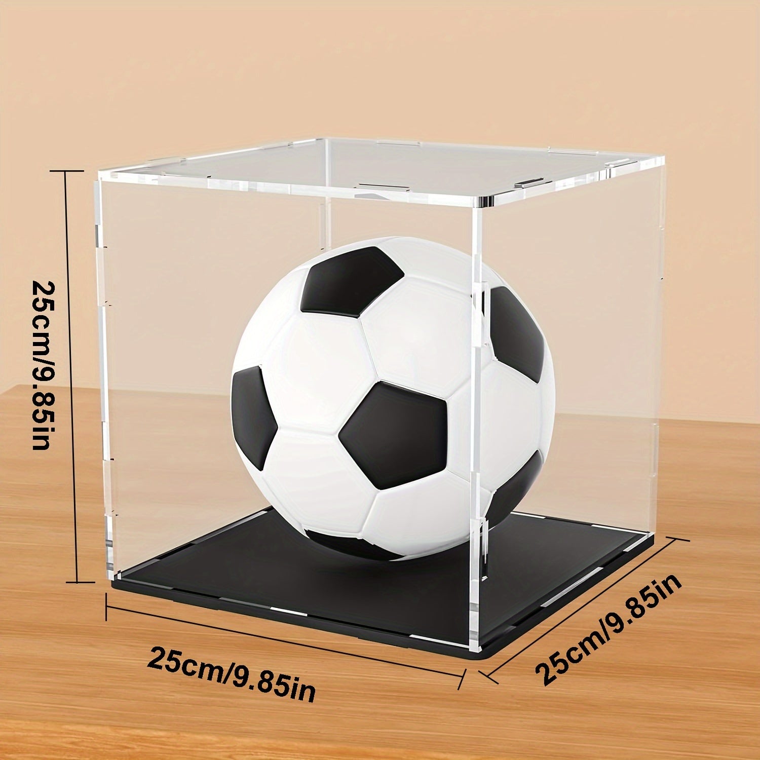 2pcs Acrylic Football Display Case Dustproof Protective Box