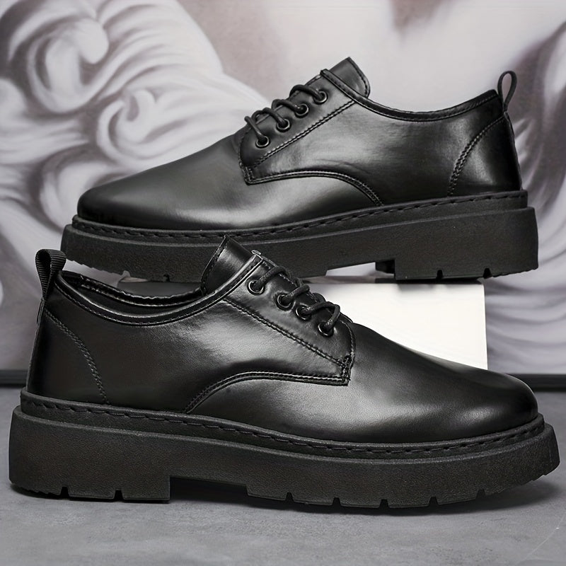 Men's Lace Up Derby Shoes Round Toe Non Slip Formal Business Wedding