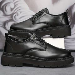 Men's Lace Up Derby Shoes Round Toe Non Slip Formal Business Wedding