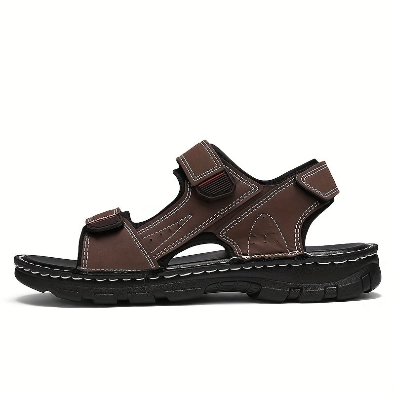 Men's Leather Non slip Sandals Lightweight Quick Dry Comfy Beach Shoes