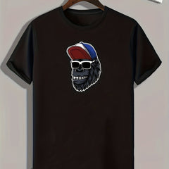Chimp Print Men's Comfy T-shirt - Breathable Tee for Summer