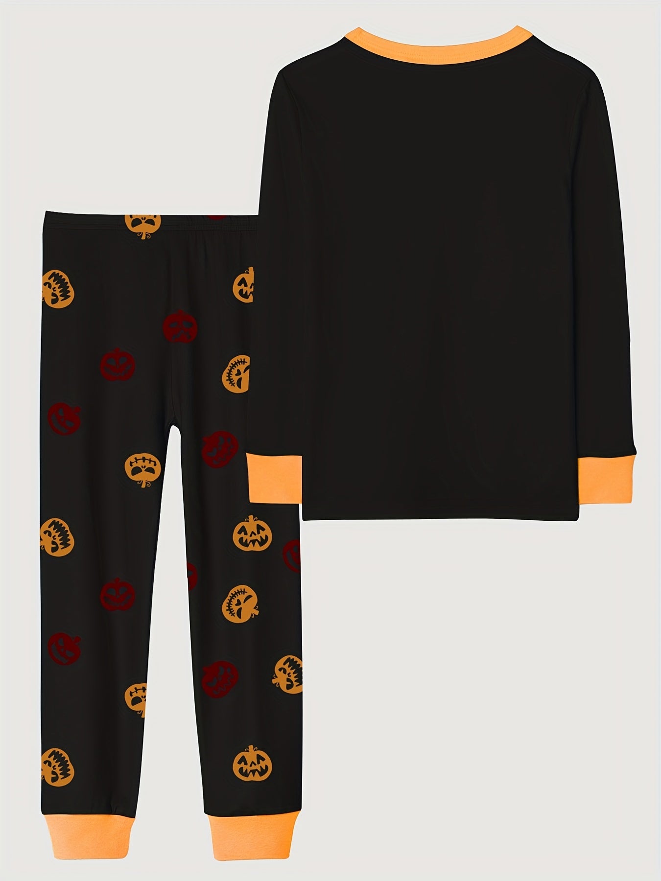 2pcs Halloween Pajamas Set for Kids Long Sleeve Top & Pants Boy's Loungewear