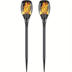 Solar Flame Lights Outdoor 12LEDs Waterproof Landscape Plug-In Lawn Light