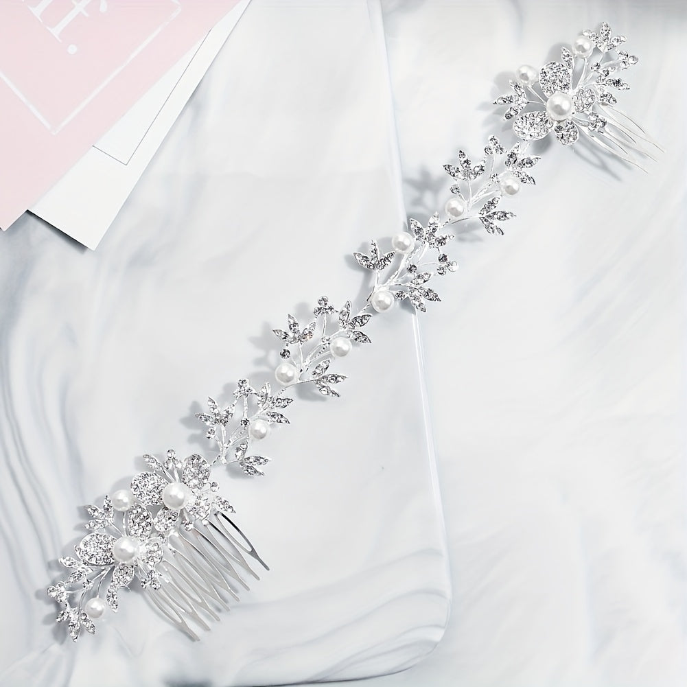 Butterfly & Pearl Hair Comb Bridal Wedding Headwear