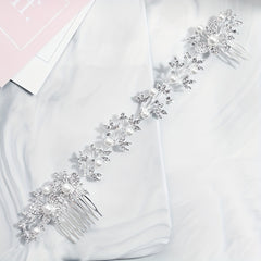 Butterfly & Pearl Hair Comb Bridal Wedding Headwear