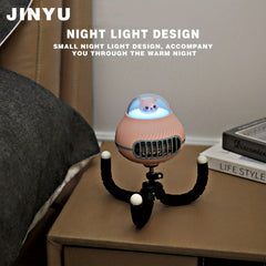 USB Stroller Clip Fan Small Night Light Octopus Small Fan