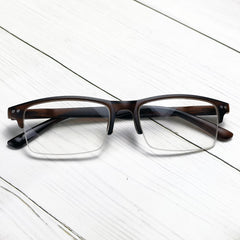 OOLVS Half Frame Anti Light Presbyopic Glasses Men Women