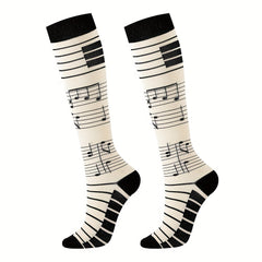 6 Pairs Compression Knee High Socks for Running and Cycling