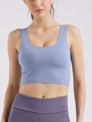 Sexy U Neck Wide Straps Sleeveless Crop Top