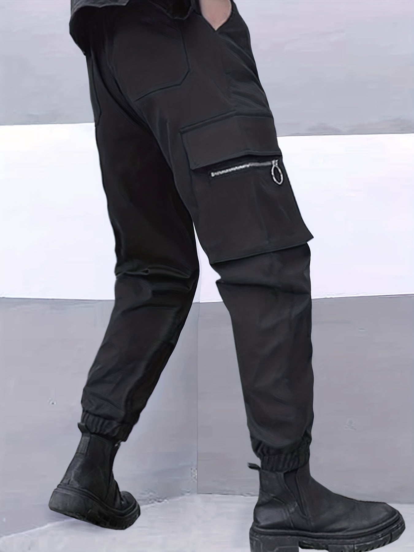 Men's Hip hop Zip Cargo Pants Jogger Pants